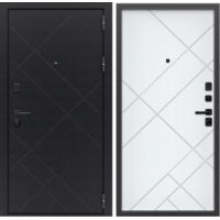 Дверь входная FlyDoors ПРИЗМА Букле черный - Велуто бианко